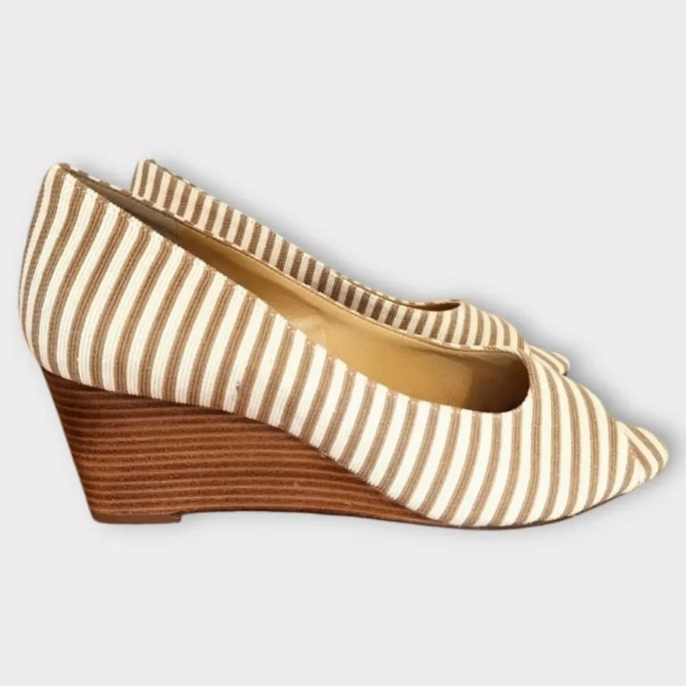 NEW Talbots Royce Peep Toe Wedge Cafe/Tan Ivory, Women's Size 9 M